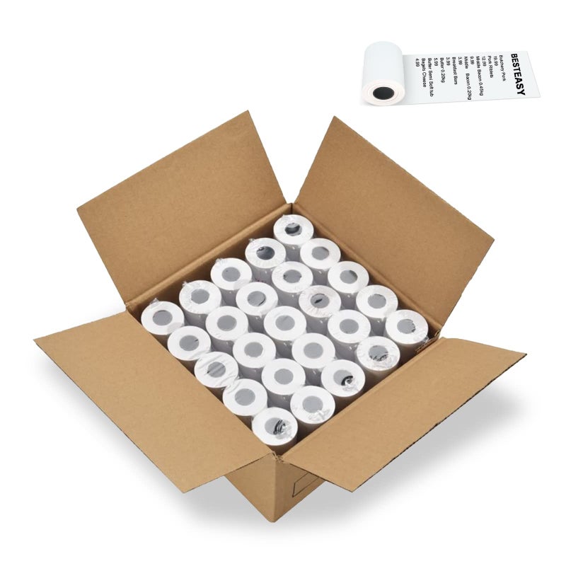 BESTEASY 2-1/4" x 85' POS Cash Register Roll Thermal Receipt Paper White Cash Register POS Receipt Paper (50 Rolls) - Image 1